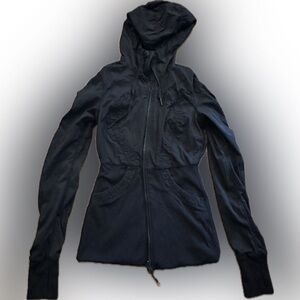 Lululemon athletic jacket with hoodie / BLACK SIZE 6